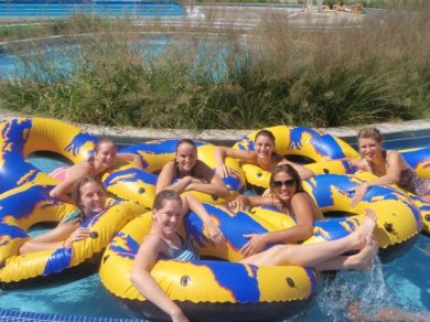 At the Marion Waterpark on Labor Day with some girls that I live with